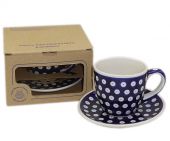 Cup + saucer in a cardx - Polish pottery