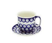 Cup + saucer - Polish pottery
