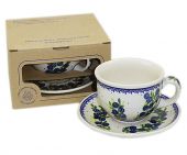 Cup + saucer in a cardx - Polish pottery